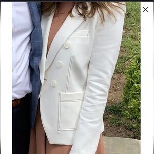Veronica Beard - Cosmo Double-Breasted Dickey Jacket Blazer | White | Size 8